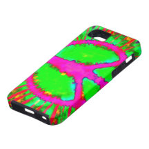 Abstraktes psychedelisches Krawatten-Friedenszeich iPhone 5 Schutzhüllen