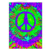 Abstraktes psychedelisches Krawatten-Friedenszeich Karten