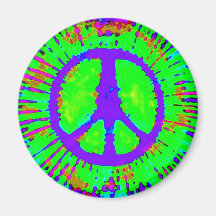 Abstraktes psychedelisches Krawatten-Friedenszeich Magnete