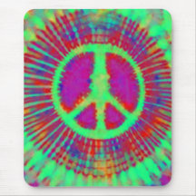 Abstraktes psychedelisches Krawatten-Friedenszeich Mousepads