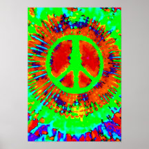 Abstraktes psychedelisches Krawatten-Friedenszeich Posterdrucke