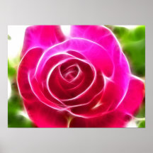 Abstraktes Rosen-Fraktal-Plakat