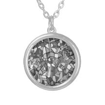 Abstraktes Schwarzweiss-Mosaik Amuletten