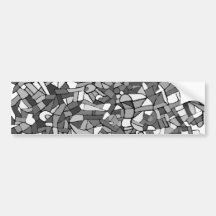 abstraktes Schwarzweiss-Mosaik Auto Sticker