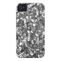 Abstraktes Schwarzweiss-Mosaik iPhone 4 Case-Mate Hülle