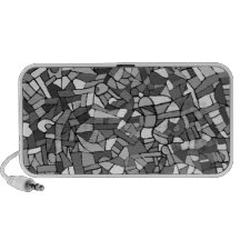 Abstraktes Schwarzweiss-Mosaik iPod Lautsprecher