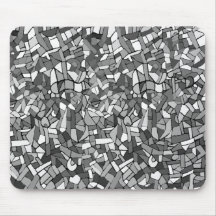 abstraktes Schwarzweiss-Mosaik Mousepad