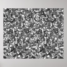 Abstraktes Schwarzweiss-Mosaik Plakat