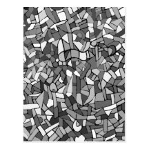 abstraktes Schwarzweiss-Mosaik Postkarten