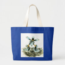 Achieving Lift, Sumi-e Birds Tote Bags
