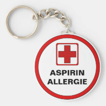 Achtung - Aspirin Allergie Schlüsselanhänger