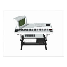 Achtzigerjahre Art-Probenehmer-Tastatur: Modell 3D Postkarten