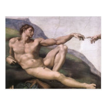 Adam von der Schaffung von Adam im Detail Postkarten
