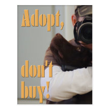 Adopt, don't buy! - fuxart postkarten