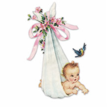 Adorable Vintage Pink Baby Girl Shower Acrylic Cut Outs