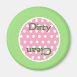 Adrette rosa u. Grüne säubern,/schmutzige Spülmasc Magnets