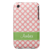 Adretter rosa und grüner Gänseblümchen iPhone 3 Ka iPhone 3 Case-Mate Hülle