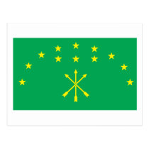 Adygea Flaggen-Postkarte postkarten