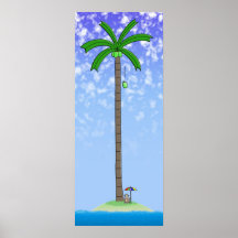 Affe auf einer Insel Posterdruck