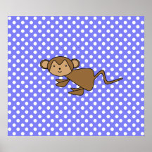Affe auf violettem Tupfenplakat