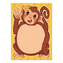 Affe-Babyparty-Einladungen