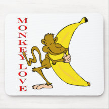 Affe-LiebeFling Poo lustig Mauspads