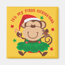 Affe-Mädchen-1. Weihnachten Magnets