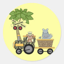 Affe-und Flusspferd-Zug-T-Shirts und Geschenke Sticker