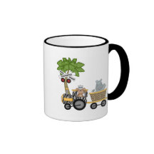 Affe-und Flusspferd-Zug-T-Shirts und Geschenke Tee Tasse