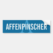 Affenpinscher-Zucht-Monogramm-Entwurf Autoaufkleber