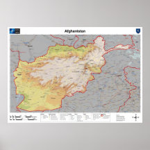 Afghanistan-Karte Posterdruck