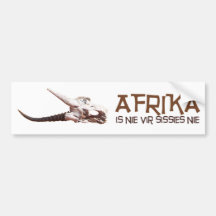 Afrika ist Weichlinge nie - Springbockschädel nie  Auto Aufkleber