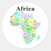 Afrika - politische Karte Runde Sticker