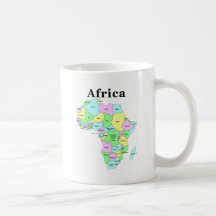 Afrika - politische Karte Tee Tasse