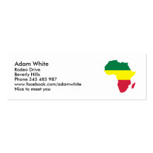Afrika-Reggae Visitenkartenvorlagen