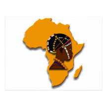 Afrikanische Frau auf dem Kontinent Postkarte