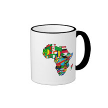 Afrikanische Karte von Afrika-Flaggen innerhalb de Teetassen