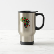 Afrikanische Karte von Afrika-Flaggen innerhalb de Tee Tassen