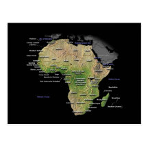 Afrikanische Kontinentkarte Postkarte