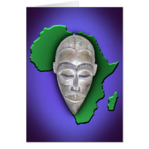 Afrikanische Maske Grußkarte