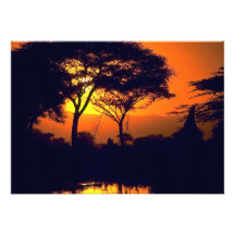 Afrikanischer Sonnenuntergang, Nationalpark Arusha Individuelle Einladung
