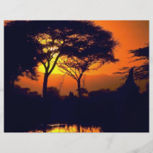 Afrikanischer Sonnenuntergang, Nationalpark Arusha Personalisierte Flyer