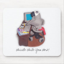 Afrikanisches Grau-Papagei am Schreibtisch, Pfeife Mousepad