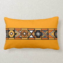 Afrikanisches Kunstkissen des orange Gelbs