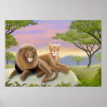 Afrikanisches Löwe-Plakat