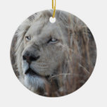 Afrikanisches weißes Löwestillstehen Weihnachtsbaum Ornamente