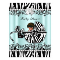 Afroamerikaner-Babypartyzebra-Junge oder Mädchen einladungen