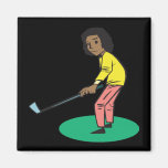 Afroamerikaner-Frauen-Golfspieler Magnete