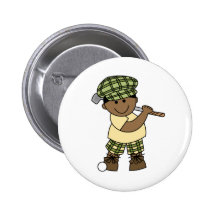 Afroamerikaner-Jungen-Golfspieler Anstecknadel