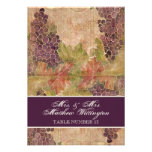 Aged Grape Vineyard Wedding Table Number Seating Personalized Announcement